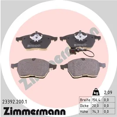 ZIMMERMANN 23392.200.1 — Гальмівні колодки, дискові