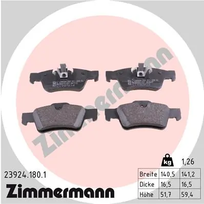 ZIMMERMANN 23924.180.1 — Гальмівні колодки, дискові