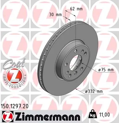 ZIMMERMANN 150.1297.20 — Гальмівний диск