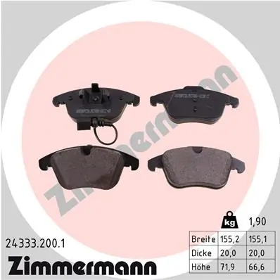 ZIMMERMANN 24333.200.1 — Гальмівні колодки, дискові