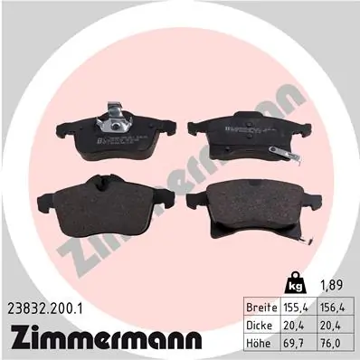 ZIMMERMANN 23832.200.1 — Гальмівні колодки, дискові