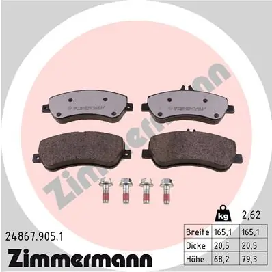 ZIMMERMANN 24867.905.1 — Колодки гальмівні дискові