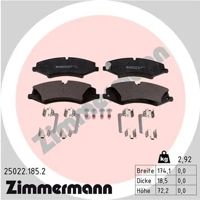 ZIMMERMANN 25022.185.2 — Гальмівні колодки, дискові