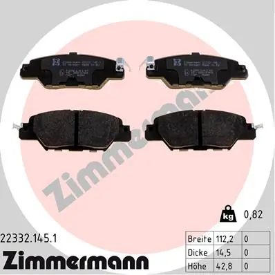 ZIMMERMANN 22332.145.1 — Гальмівні колодки, дискові