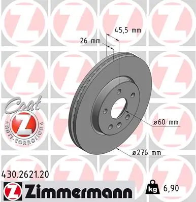 ZIMMERMANN 430.2621.20 — Гальмівний диск