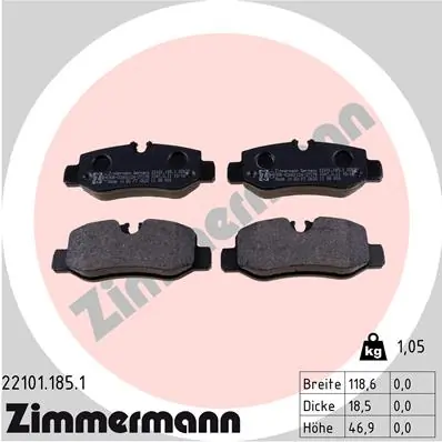 ZIMMERMANN 22101.185.1 — Гальмівні колодки, дискові