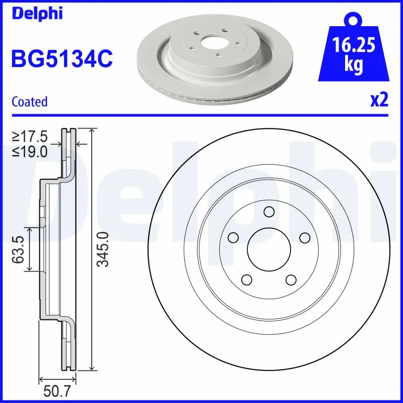 Disque de frein DELPHI BG5134C