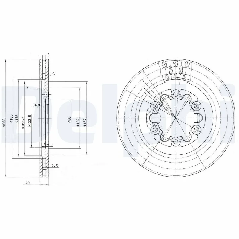 Disque de frein DELPHI BG2678