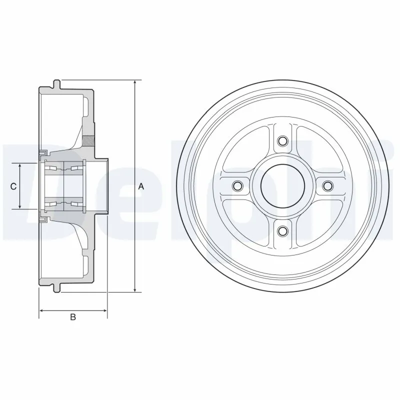 Tambour de frein DELPHI BFR595