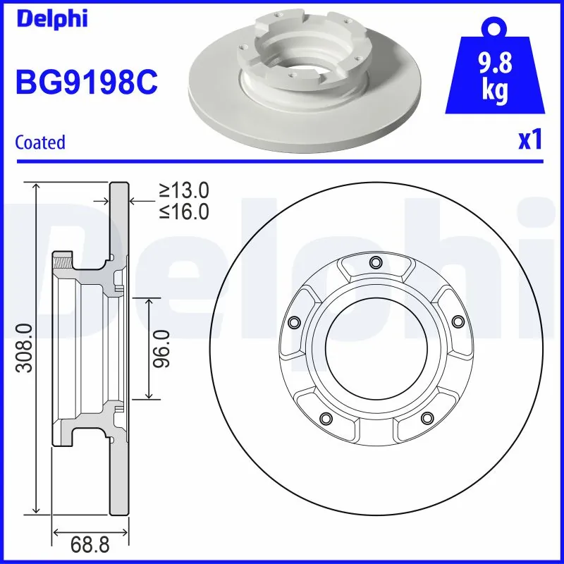 Disque de frein DELPHI BG9198C
