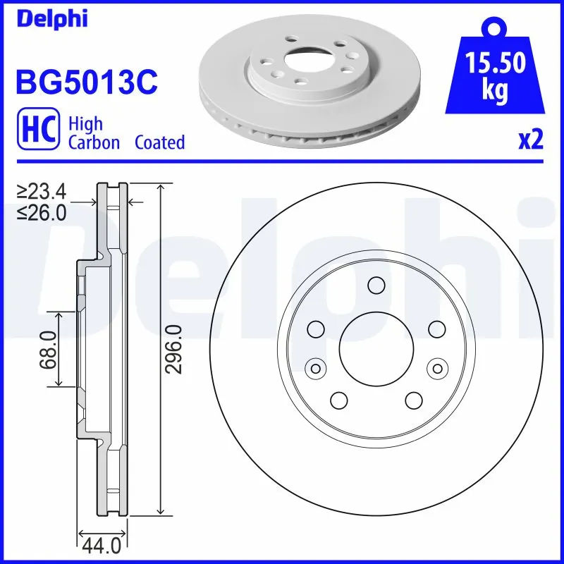 Disque de frein DELPHI BG5013C