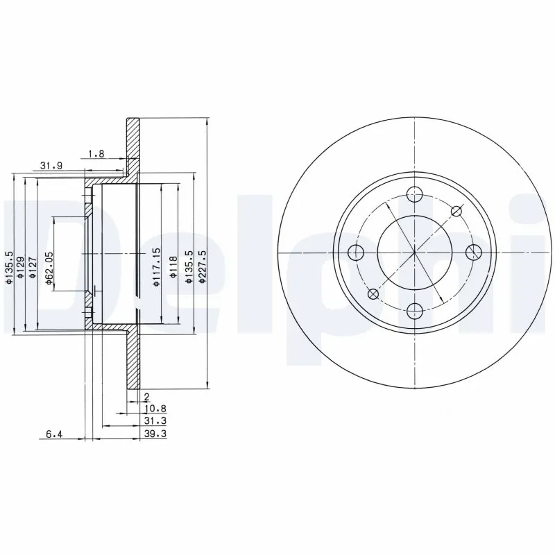 Disque de frein DELPHI BG2147