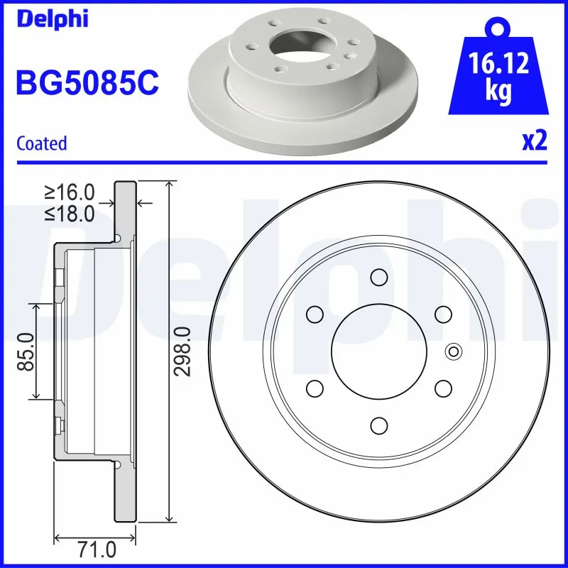 Disque de frein DELPHI BG5085C