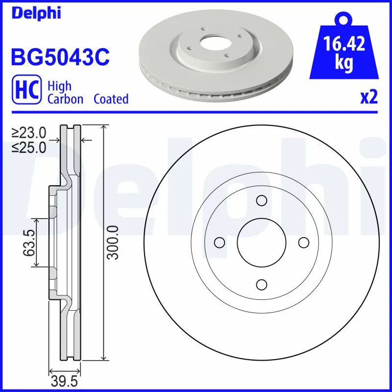 DELPHI BG5043C — Диск гальмівний