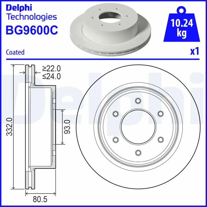 Disque de frein DELPHI BG9600C