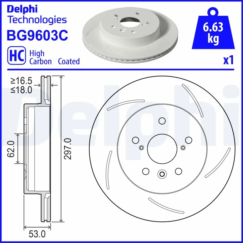 Disque de frein DELPHI BG9603C