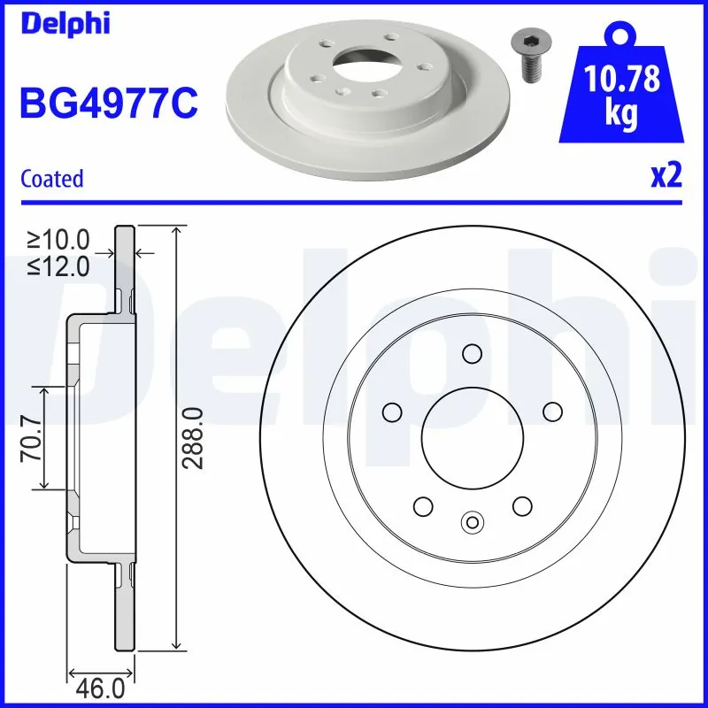 Disque de frein DELPHI BG4977C
