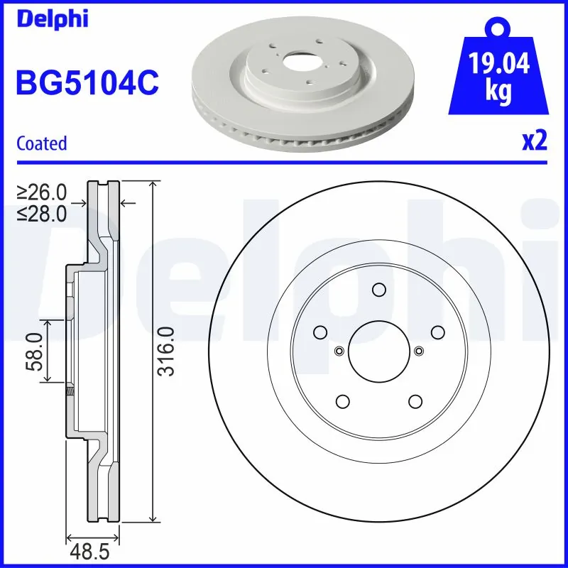 Disque de frein DELPHI BG5104C