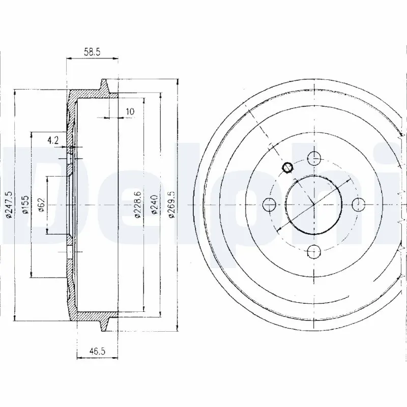 Tambour de frein DELPHI BF156