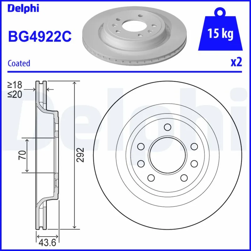 Disque de frein DELPHI BG4922C