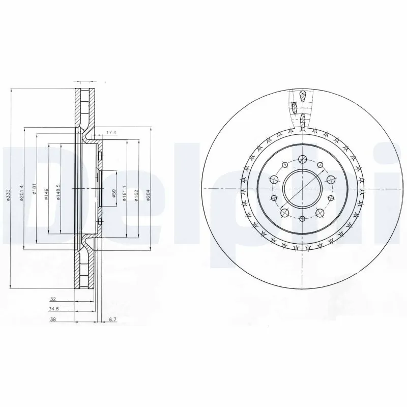 Disque de frein DELPHI BG9843