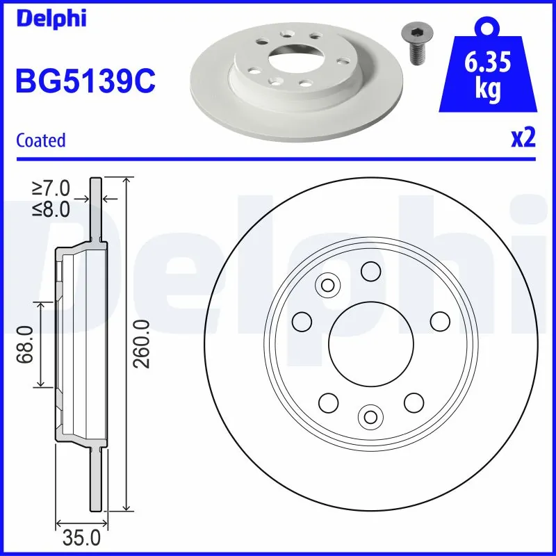 Disque de frein DELPHI BG5139C