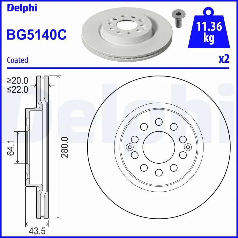 Disque de frein DELPHI BG5140C