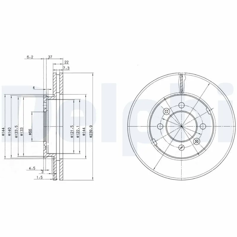 Disque de frein DELPHI BG2290