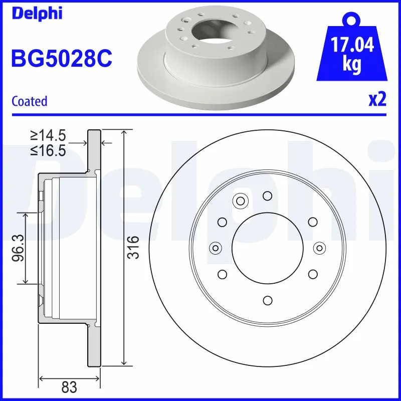 Disque de frein DELPHI BG5028C