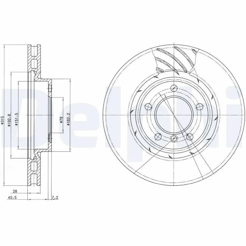 Disque de frein DELPHI BG3215