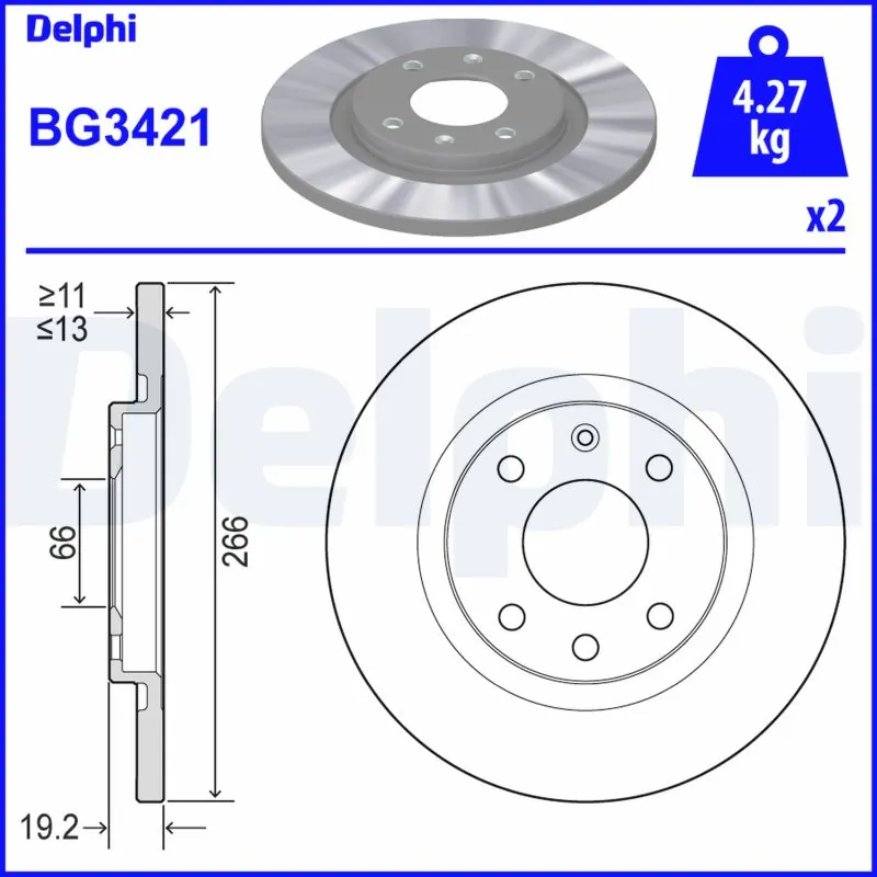 Disque de frein DELPHI BG3421