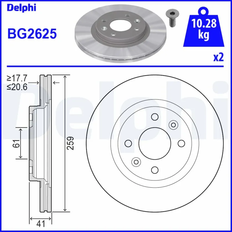 Disque de frein DELPHI BG2625