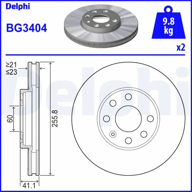 Disque de frein DELPHI BG3404
