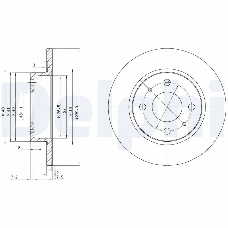 Disque de frein DELPHI BG2379