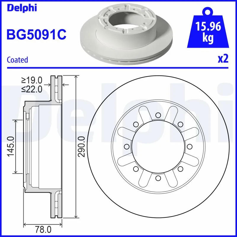 Disque de frein DELPHI BG5091C