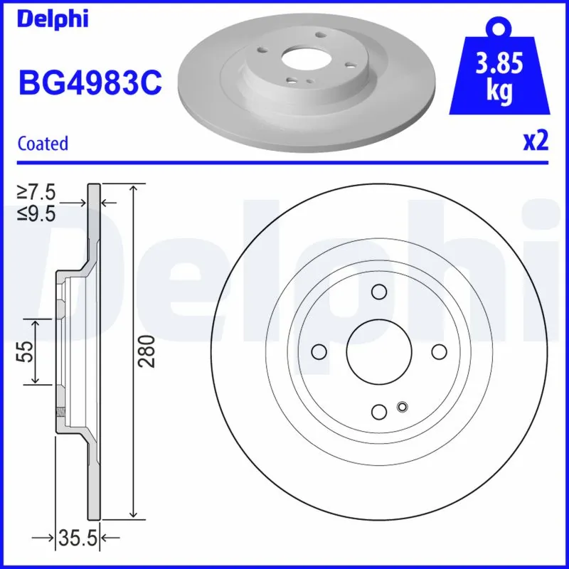 Disque de frein DELPHI BG4983C