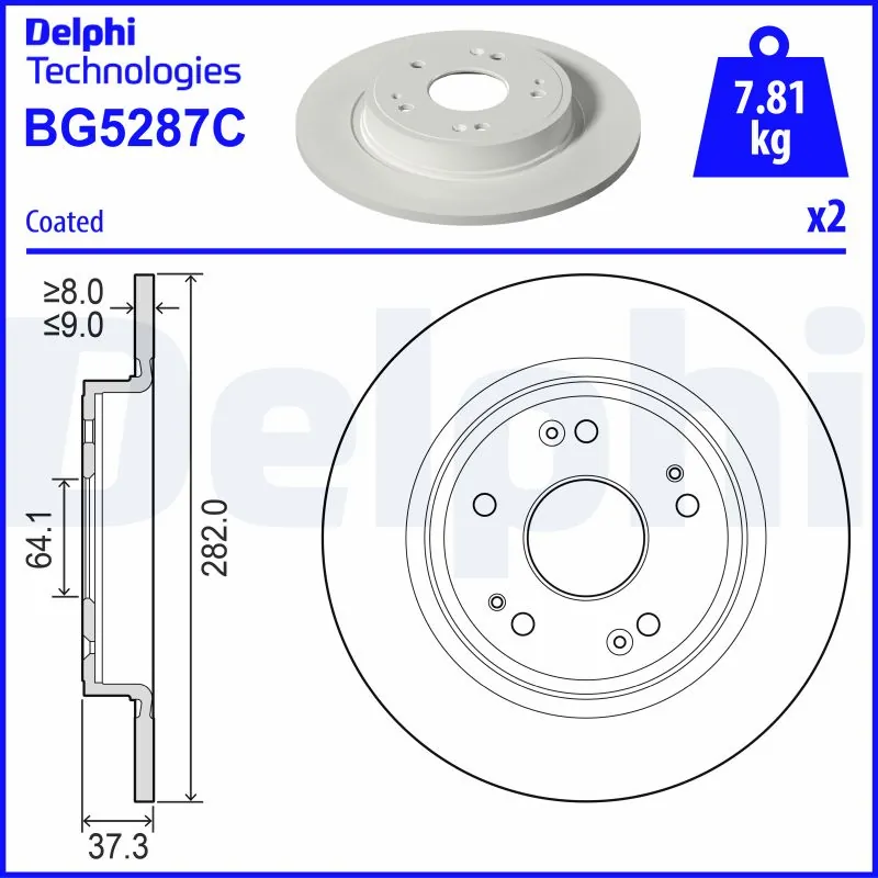 Disque de frein DELPHI BG5287C