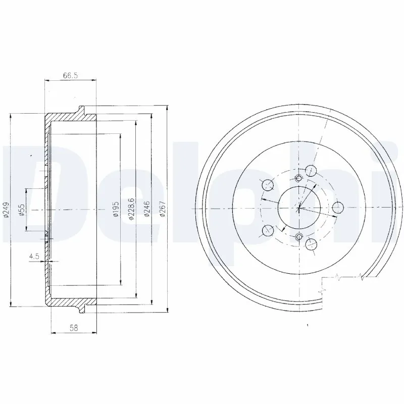 Tambour de frein DELPHI BF405