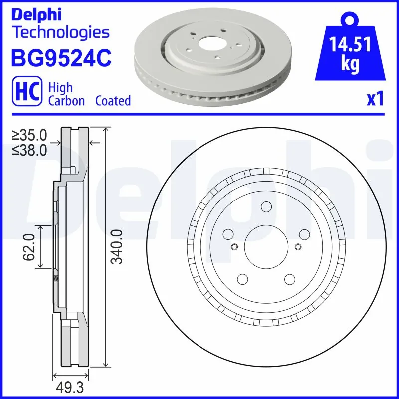 Disque de frein DELPHI BG9524C
