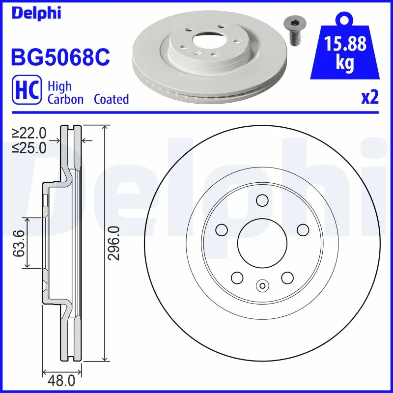 Disque de frein DELPHI BG5068C