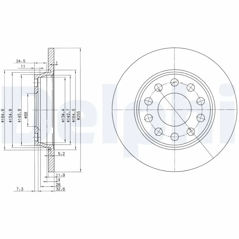 Disque de frein DELPHI BG3674C