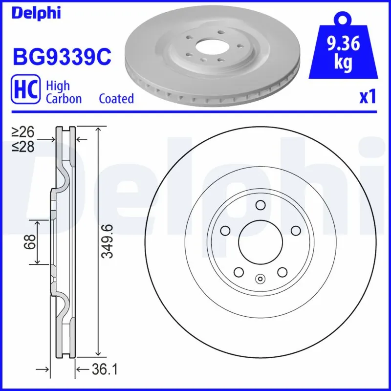 Disque de frein DELPHI BG9339C