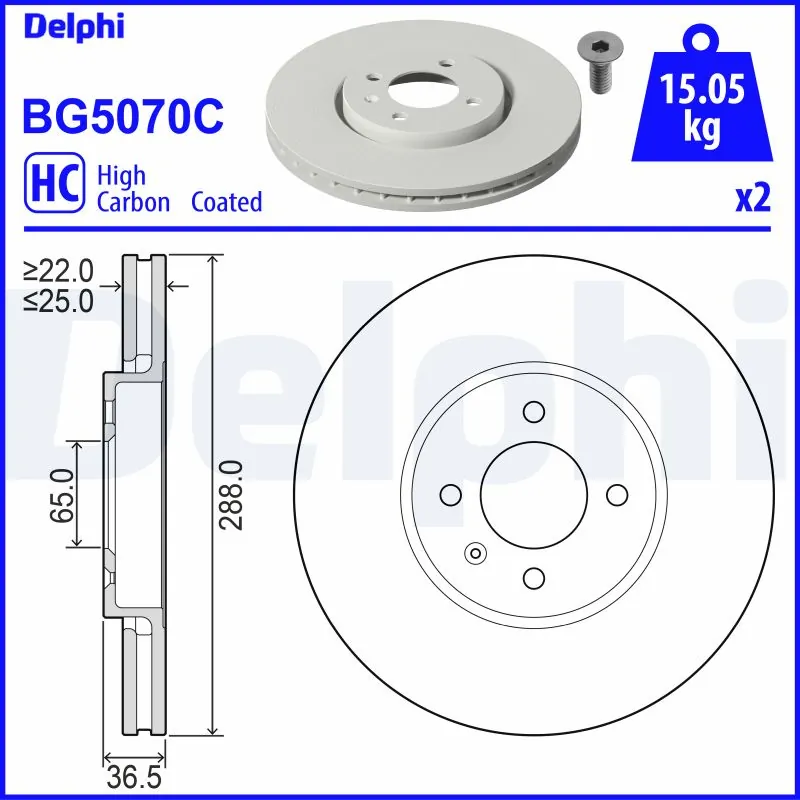 Disque de frein DELPHI BG5070C