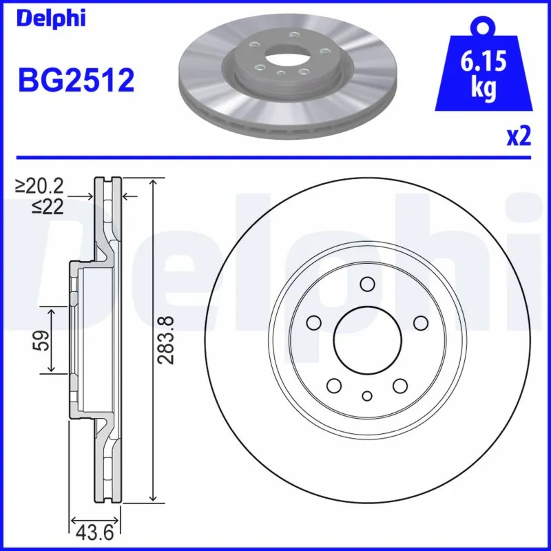 Disque de frein DELPHI BG2512
