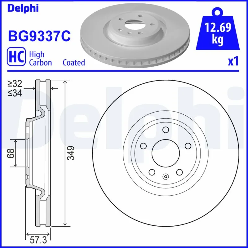 Disque de frein DELPHI BG9337C