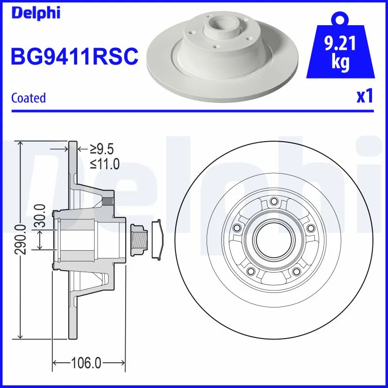 Disque de frein DELPHI BG9411RSC