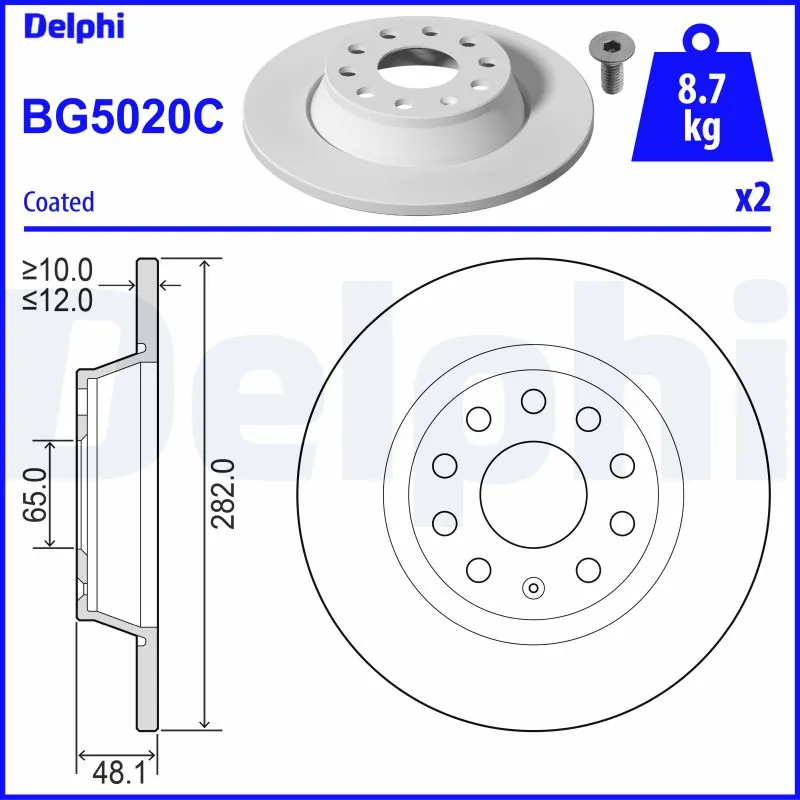 Disque de frein DELPHI BG5020C