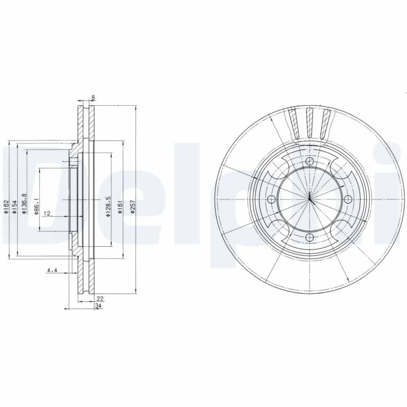 Disque de frein DELPHI BG2628