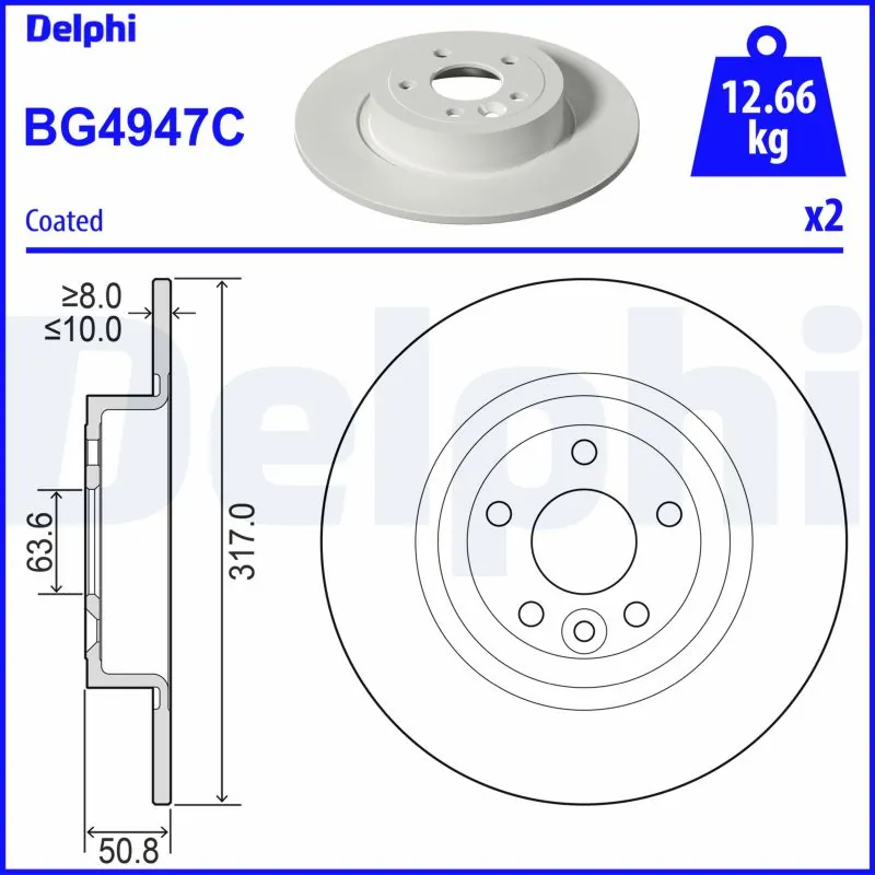 Disque de frein DELPHI BG4947C