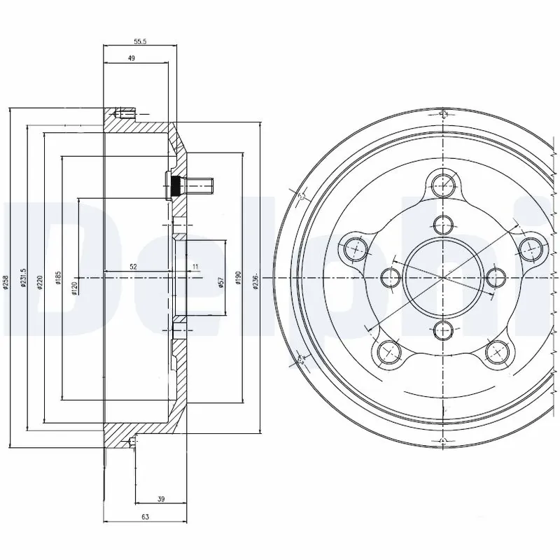 Tambour de frein DELPHI BF514